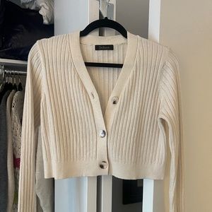 Cream cropped cardigan
